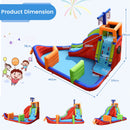 HONEY JOY Inflatable Waterslide, 6-in-1 Pirate Ship Bounce House w/Long Slide, Climbing Wall