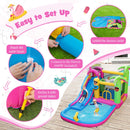 HONEY JOY Inflatable Water Slide, Inflatable Jumping Castle W/Splashing Pool, Water Gun & Climbing Wall