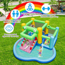 Inflatable Water Slide, 5-in-1 Crocodile Water Park with Slide, Splash Pool