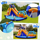 HONEY JOY Inflatable Water Slides, Shark Theme Bouncy House with Slide, Splash Pool