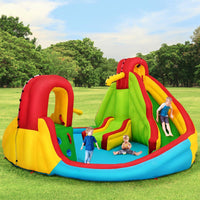 Inflatable Water Park Jumping Castle, Kids Jumping Bounce House w/ 680W Air Blower