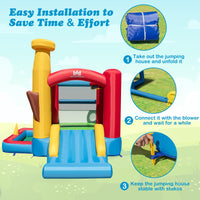 HONEY JOY Inflatable Bounce House, Kids Bouncy House Indoor Outdoor Party w/Jumping Area (with 680W Blower)