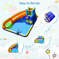 HONEY JOY Inflatable Water Slide, Bounce House w/Slide, Double Splash Pool, Climbing Wall