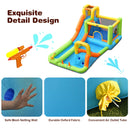 HONEY JOY 8 in 1 Inflatable Water Slide, Water Park w/Double Slides, Basketball Hoop, Water Gun(without Blower)