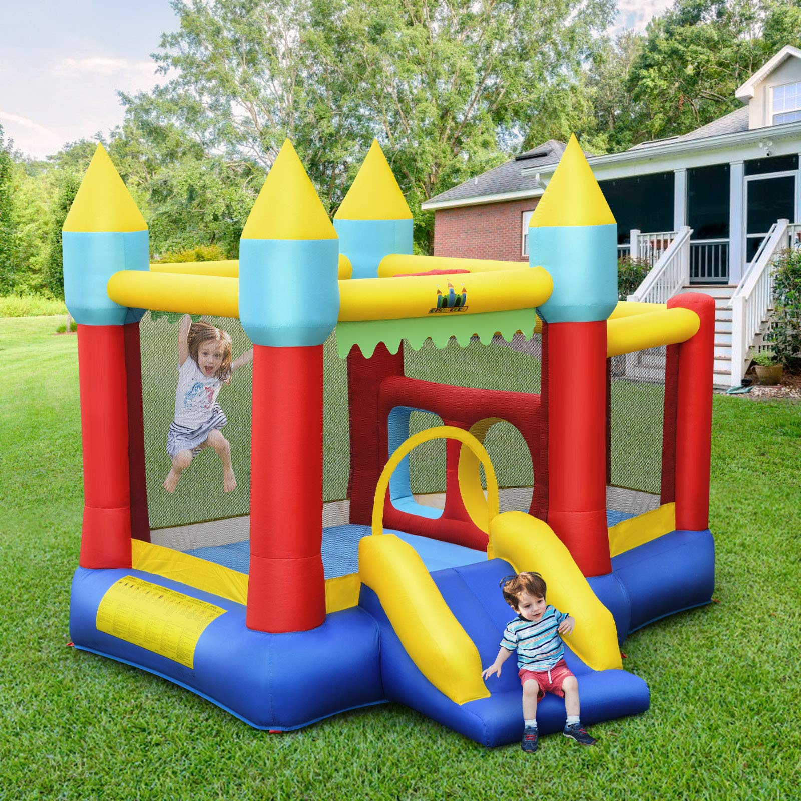 HONEY JOY Inflatable Bounce House, Inflatable Jumping Castle for Kids