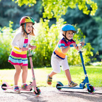 HONEY JOY Kids Folding Kick Scooter, Scooter for Toddlers w/3 Adjustable Heights, 2 Light Up Flashing Wheels & Rear Brake System