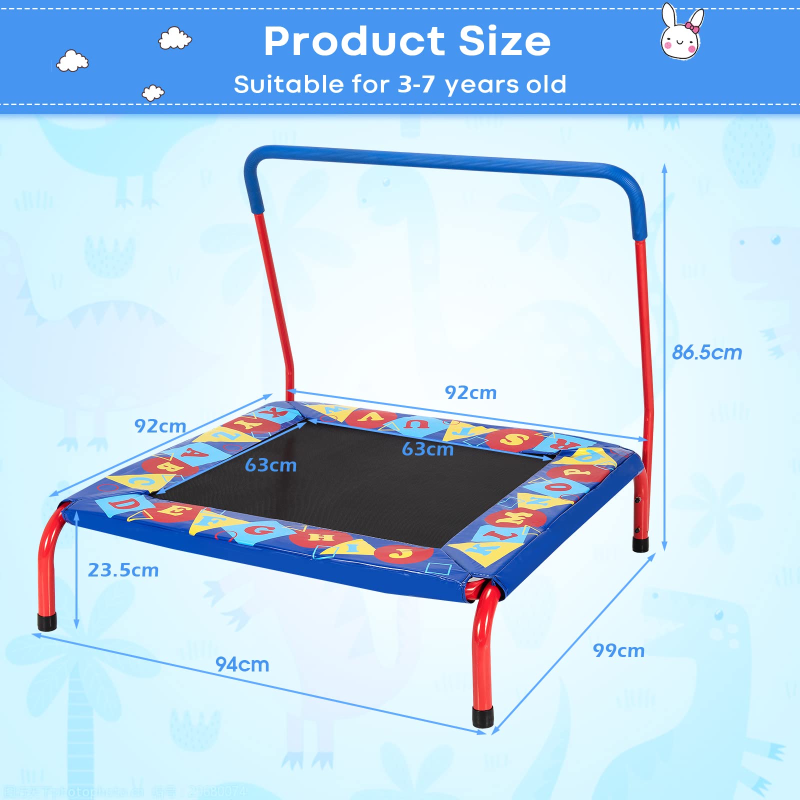 HONEY JOY 36” Square Toddler Trampoline