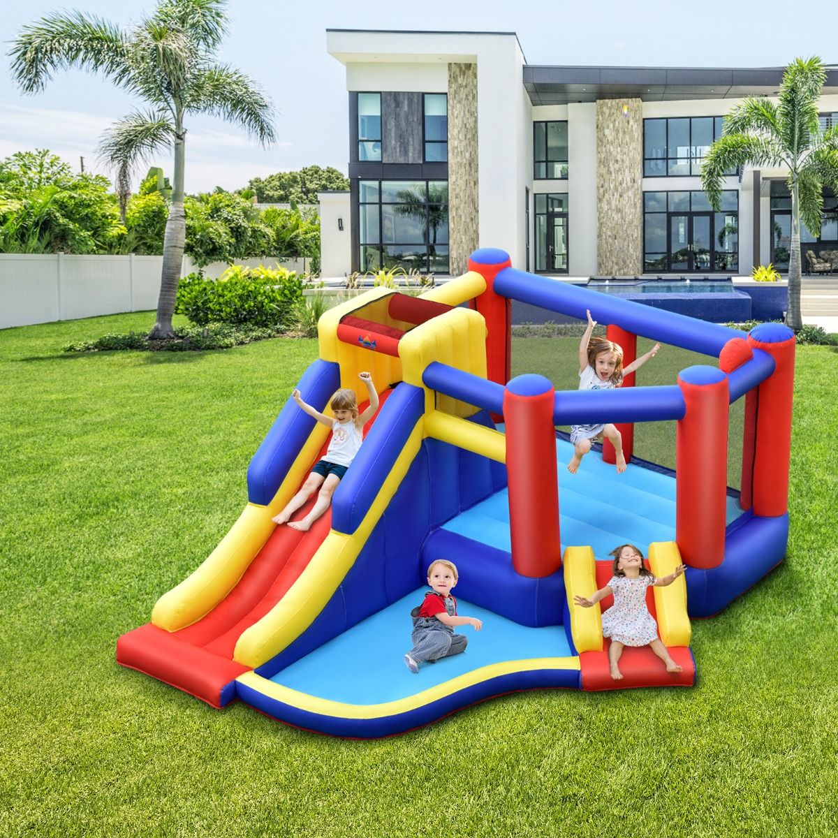 Inflatable Bouncy Castle with Long Slide (without Blower)