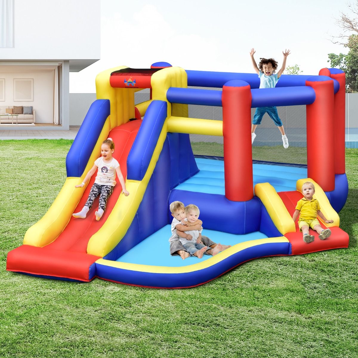 Inflatable Bouncy Castle with Long Slide (without Blower)