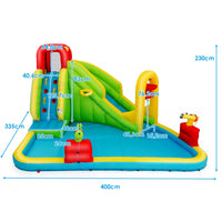 Inflatable Water Slide with Climbing Wall and Water Gun for Indoor/Outdoor Play without Blower