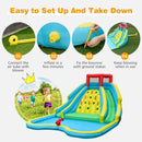 Inflatable Slide Bouncer with Two Slides & Splash Pool for Kids Without Blower