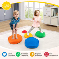 5PCS Kids Stepping Stones Stackable Balance River Stone Set with Non-Slip Edge