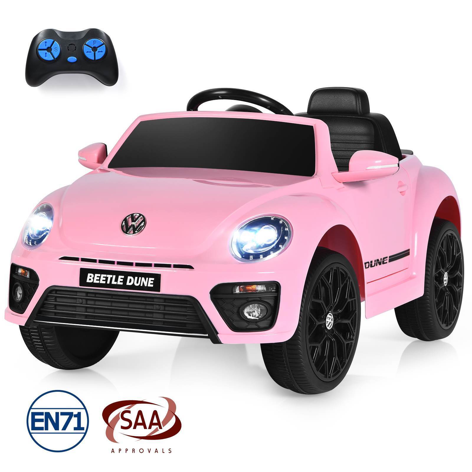 HONEY JOY 12V Volkswagen Beetle Kids Electric Ride On Car Ride-On Vehicle Toy