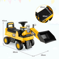 HONEY JOY Kids Ride-on Excavator Construction Bulldozer Truck Sliding Toy Car