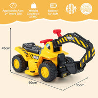 HONEY JOY 6V Kids Ride On Excavator Electric Vehicle Fun Digger Toy for Toddlers