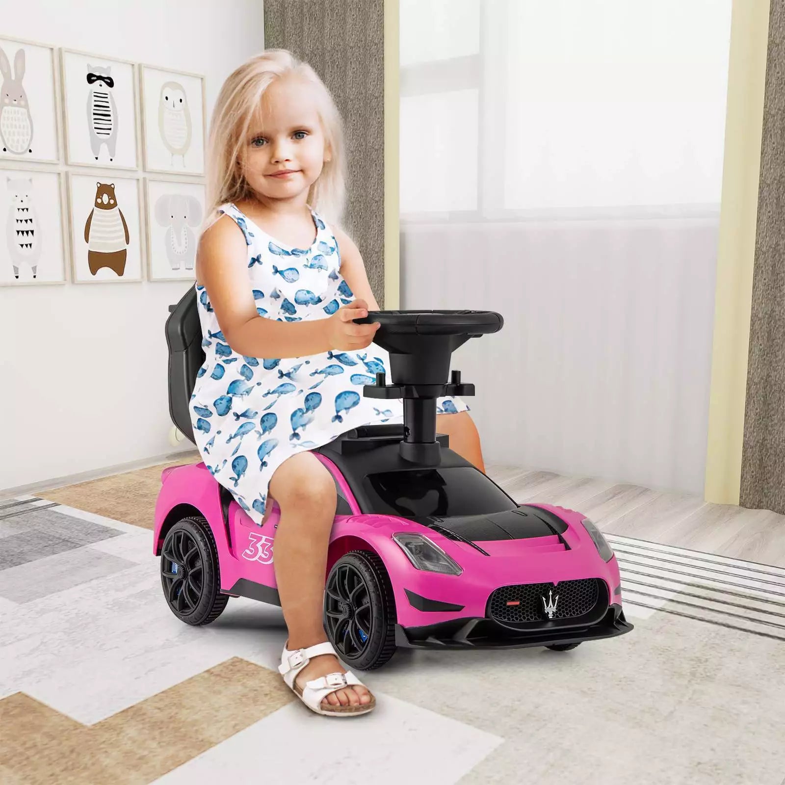 3 in 1 Ride on Push Car Maserati Licensed Foot to Floor Sliding Car 18-60 Months