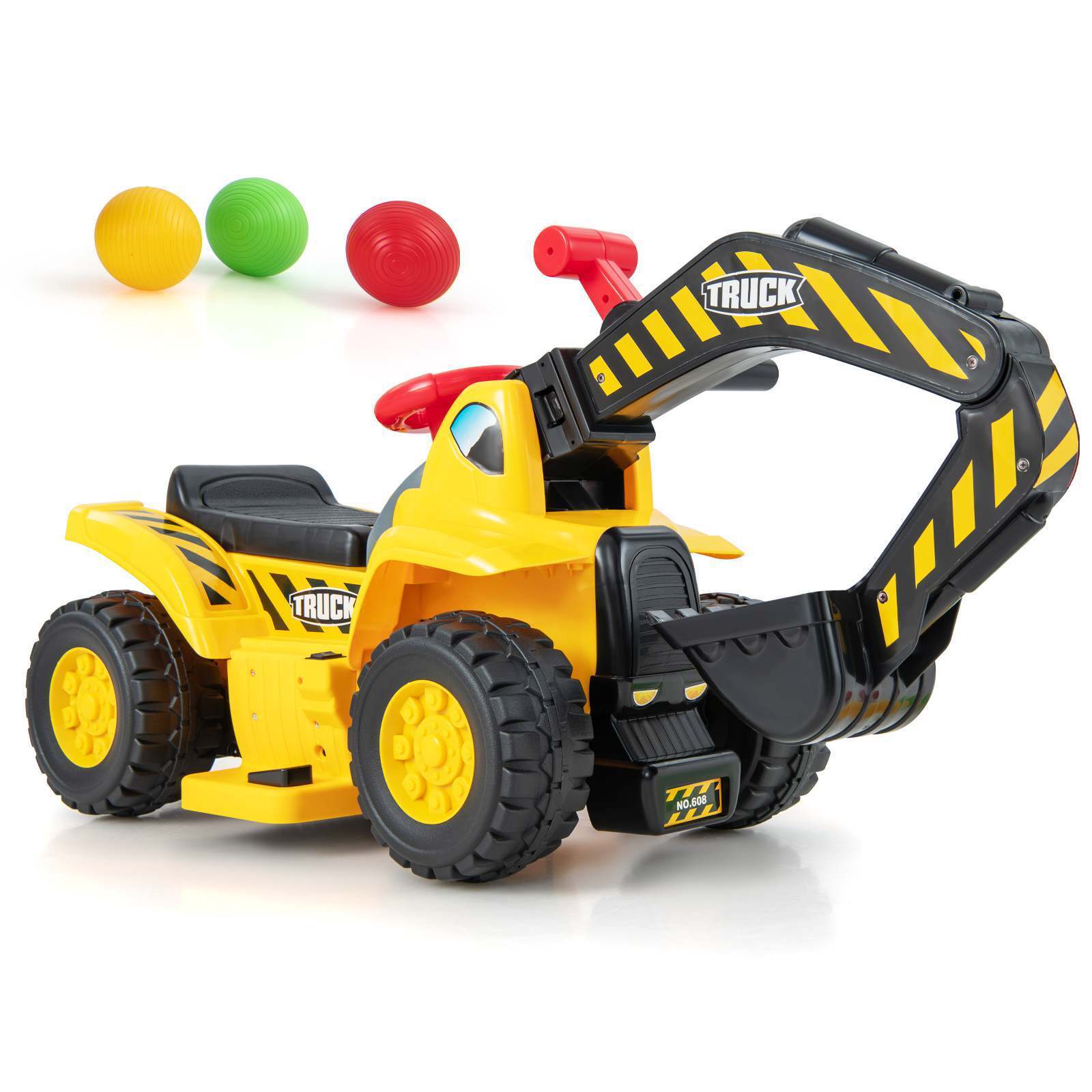 HONEY JOY 6V Kids Ride On Excavator Electric Vehicle Fun Digger Toy for Toddlers