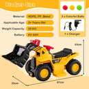 HONEY JOY 6V Kids Ride On Excavator Electric Vehicle with Basketball Hoop