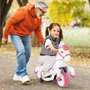 12V Unicorn Ride on Motorcycle Toy Kids Ride on Car Pony with Training Wheels