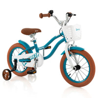 HONEY JOY Kids Bike, 14 Inch Boys Girls Bike for 3-8 Years w/Training Wheels, Adjustable Handlebar & Seat